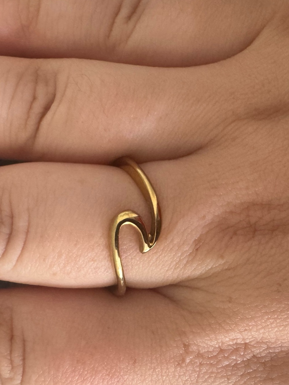 Neuf Vingt Cinq L’Aventurière Ring | 18K Gold Plated | Wave Design | Size 12